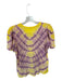Raquel Allegra Size 0/XS Yellow & Purple Cotton Short Sleeve Tie Dye Top Yellow & Purple / 0/XS