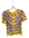 Raquel Allegra Size 0/XS Yellow & Purple Cotton Short Sleeve Tie Dye Top Yellow & Purple / 0/XS