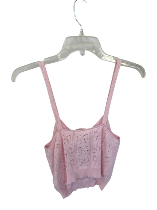 Loveshackfancy Size S Baby Pink Cotton Spaghetti Strap Pointelle Hearts Top Baby Pink / S