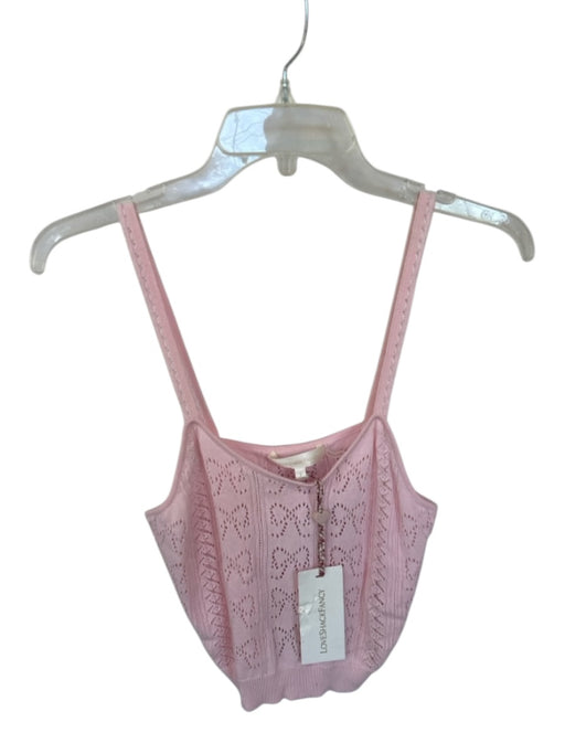 Loveshackfancy Size S Baby Pink Cotton Spaghetti Strap Pointelle Hearts Top Baby Pink / S