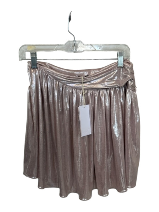 Shug! Size M Blush & Silver Polyester Blend Metallic Side Zip Mini Skirt Blush & Silver / M
