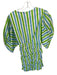 Rhode Size 2 Green & Blue Cotton Long Balloon Sleeve Striped keyhole front Dress Green & Blue / 2