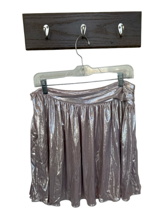 Shug! Size L Blush & Silver Polyester Blend Metallic Side Zip Mini Skirt Blush & Silver / L