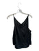 Shug! Size L Black Polyester Spaghetti Strap Mesh Detail V Neck Top Black / L