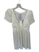 Loveshackfancy Size 4 Antique White Silk Short Balloon Sleeve Flowers Dress Antique White / 4