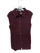 Shug! Size S Maroon & Brown Polyester Blend Cap Sleeve Tweed Button Down Dress Maroon & Brown / S