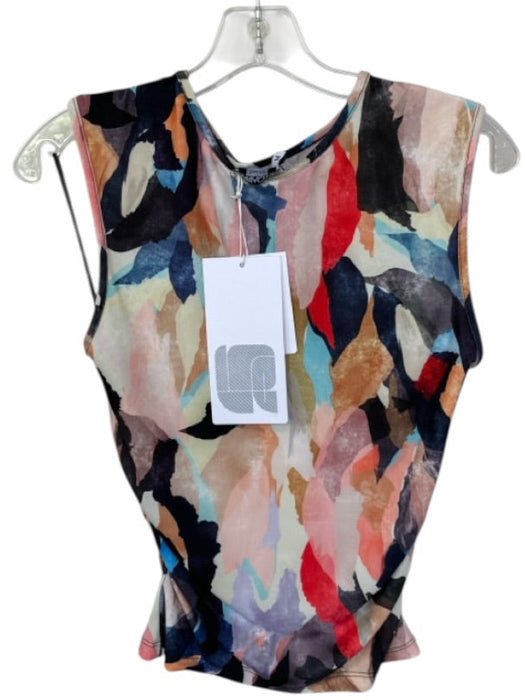 Mariacher Size M Black & Multi Polyester Sleeveless Watercolor Top Black & Multi / M