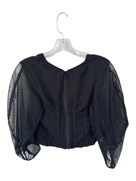 Koch Size S Black Cotton Long Balloon Sleeve Polka Dot Cropped Top Black / S