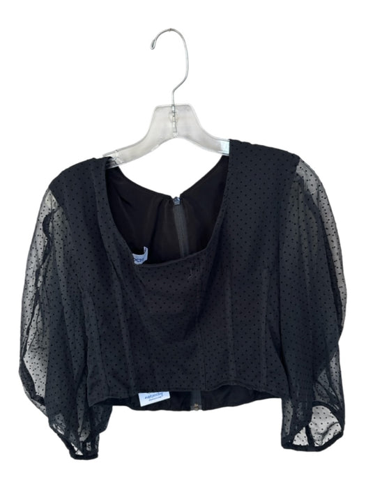 Koch Size S Black Cotton Long Balloon Sleeve Polka Dot Cropped Top Black / S