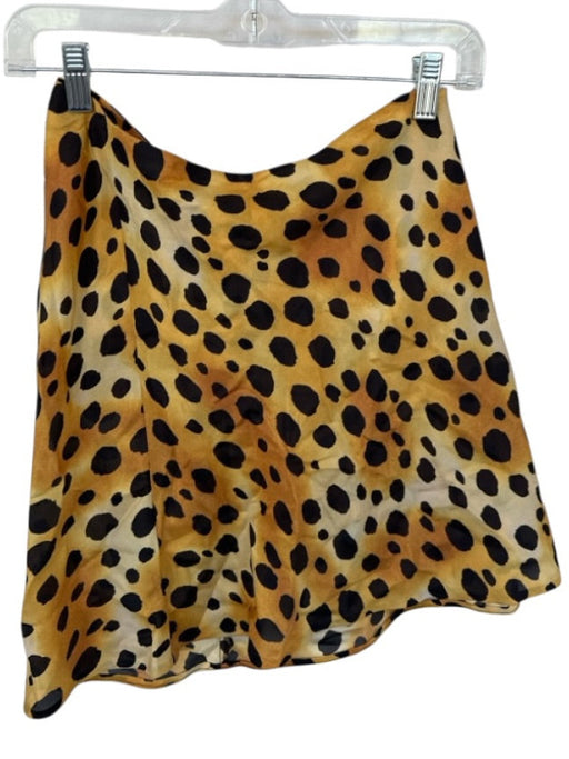 Raquel Allegra Size 0 Tan & black Silk Strapless Animal Print Front Tie Top Tan & black / 0
