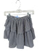 Koch Size XS Navy & white Cotton Blend Elastic Waist Striped Ruffles Mini Skirt Navy & white / XS