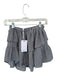 Koch Size XS Navy & white Cotton Blend Elastic Waist Striped Ruffles Mini Skirt Navy & white / XS