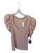Nation Size M Mauve Pima Cotton 3/4 Balloon Sleeve Shoulder Detail V Neck Top Mauve / M