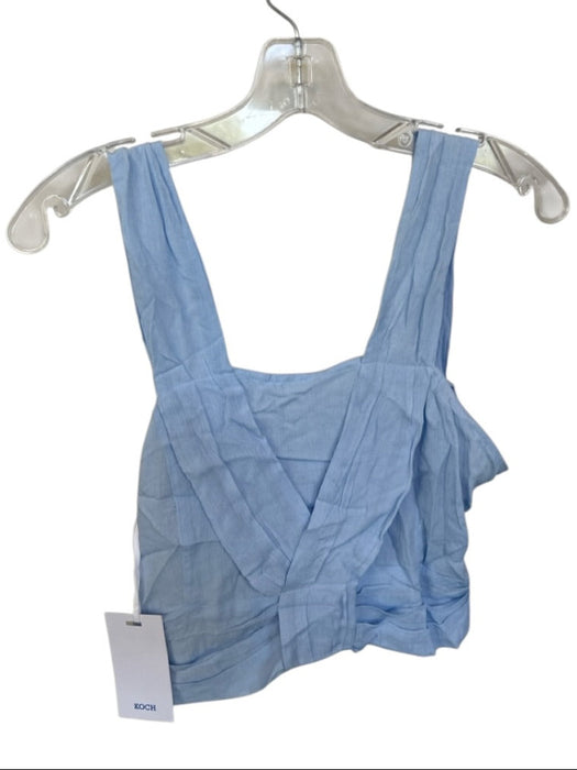 Koch Size S Baby Blue Viscose Sleeveless Cropped Top Baby Blue / S