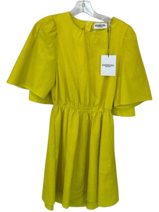 Essentiel Antwerp Size 34/XS Chartreuse Recycled Polyester Textured Dress Chartreuse / 34/XS