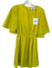 Essentiel Antwerp Size 34/XS Chartreuse Recycled Polyester Textured Dress Chartreuse / 34/XS