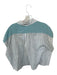 Koch Size S Slate Blue & White Cotton Blend Cap Sleeve Stirrup Button Down Top Slate Blue & White / S
