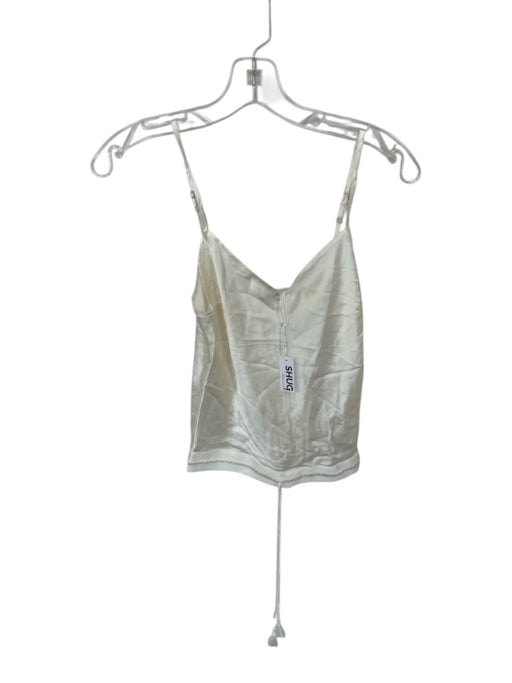Shug! Size S Ivory Silk Drawstring Spaghetti Strap built in shorts Skirt Set Ivory / S