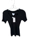 Sundays Size S Black Modal Blend Short Sleeve Ribbed Scoop Neck Top Black / S