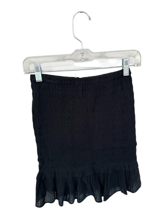 Marant Etoile Size 34 Black Cotton Smocked High Waist Ruffles Skirt Black / 34