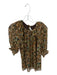 Ulla Johnson Size 4 Brown & Green Silk 3/4 Balloon Sleeve Swiss Dot Paisley Top Brown & Green / 4