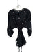 Rhode Size S Black & Red Cotton Blend Long Balloon Sleeve Beaded Dress Black & Red / S