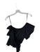 Scarlett Poppies Size M Black Cotton One Shoulder Ruffles Scalloped Hem Top Black / M
