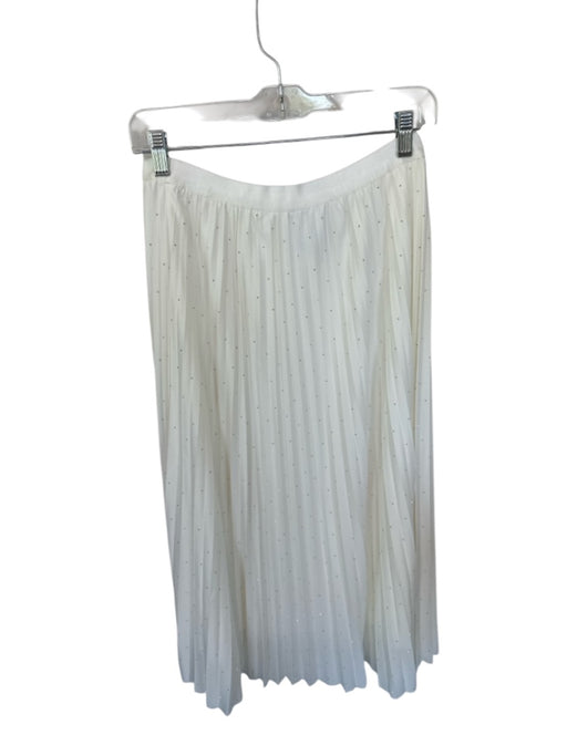 Zero Degrees Celsius Size M Ivory & Silver Polyester Elastic Waist Maxi Skirt Ivory & Silver / M
