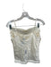 Shug! Size S Ivory Silk Spaghetti Strap Drawstring Waist Top Ivory / S