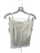 Shug! Size S Ivory Silk Spaghetti Strap Drawstring Waist Top Ivory / S