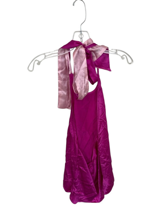 Shug! Size M Fuschia & Pink Silk Halter Neck Low Back Top Fuschia & Pink / M