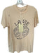 Raquel Allegra Size 0/XS Cream & Black Cotton Short Sleeve Paint Splatter Top Cream & Black / 0/XS