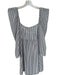 Koch Size XS White & Black Polyester Long Sleeve Striped Square Neck Dress White & Black / XS