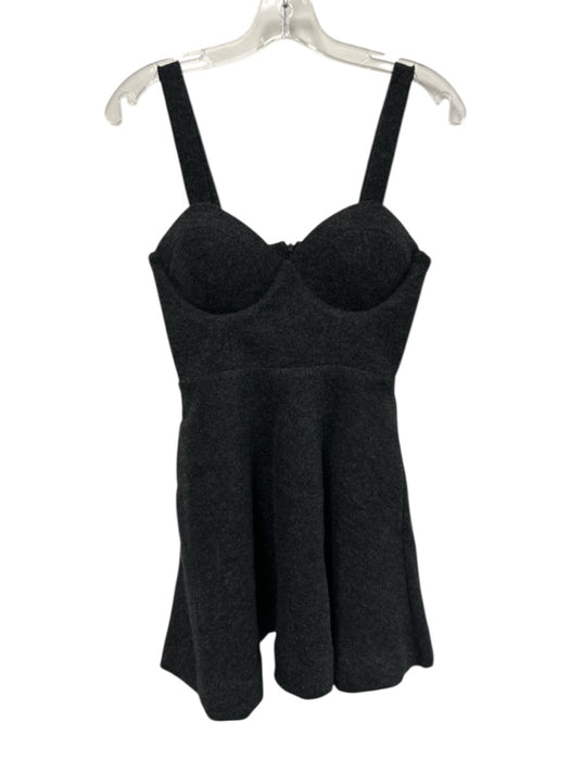 The Femm Size XS Charcoal Cotton Sleeveless A Line Mini Dress Charcoal / XS
