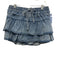 Shug! Size Small Blue Cotton Blend Denim Ruffles Mini Drawstring Skirt Blue / Small