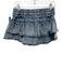 Shug! Size Small Blue Cotton Blend Denim Ruffles Mini Drawstring Skirt Blue / Small