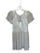 Loveshackfancy Size 4 Antique White Silk Short Balloon Sleeve Flowers Dress Antique White / 4