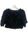Shug! Size Medium Black Polyester Fuzzy Short Sleeve Feather Top Black / Medium