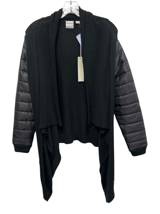 Zero Degrees Celsius Size XS Black Fabric Block Long Sleeve Draped Cardigan Black / XS