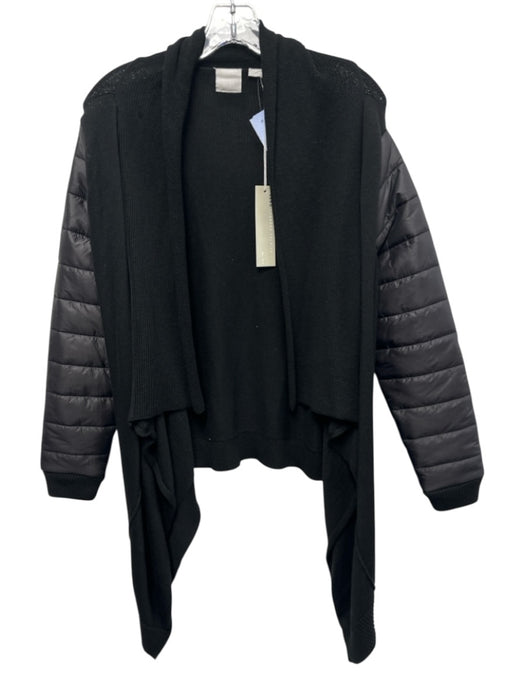 Zero Degrees Celsius Size XS Black Fabric Block Long Sleeve Draped Cardigan Black / XS