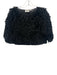 Shug! Size Large Black Polyester Fuzzy Short Sleeve Feather Top Black / Large