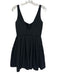 Alexis Size XS Black Cotton Blend Sleeveless Pleated Mini Pockets Dress Black / XS