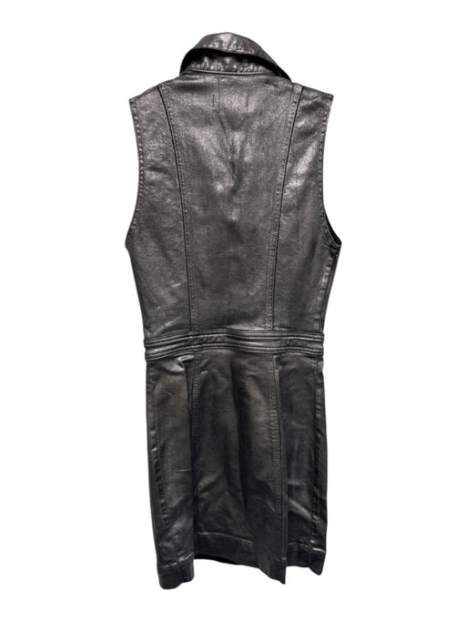 Ramy Brook Size XS/25 Pewter Cotton Blend Metallic Sleeveless Denim Dress Pewter / XS/25