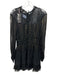 Loveshackfancy Size XS Black Viscose Blend Gold Thread Long Sleeve Dress Black / XS
