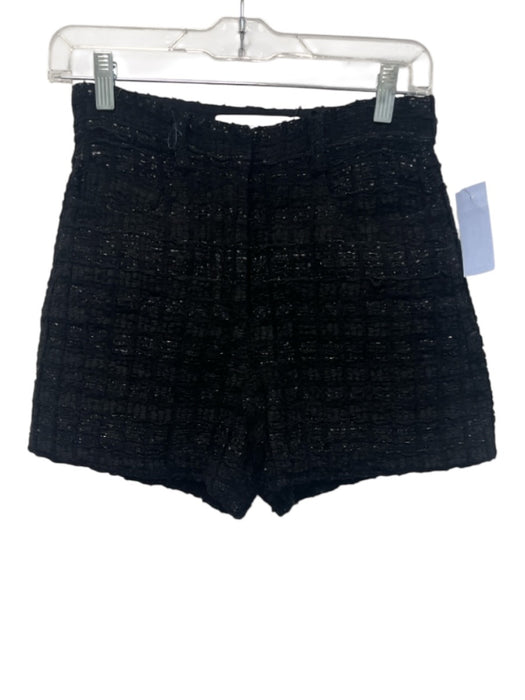 IRO Size 36 Black Cotton Blend Tweed Shorts Black / 36