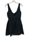 Alexis Size Small Black Cotton Blend Sleeveless Pleated Mini Pockets Dress Black / Small