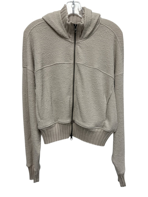 Sundays by WeAreSundays Size Medium Beige Polyester Textured Zip Up Hood Jacket Beige / Medium