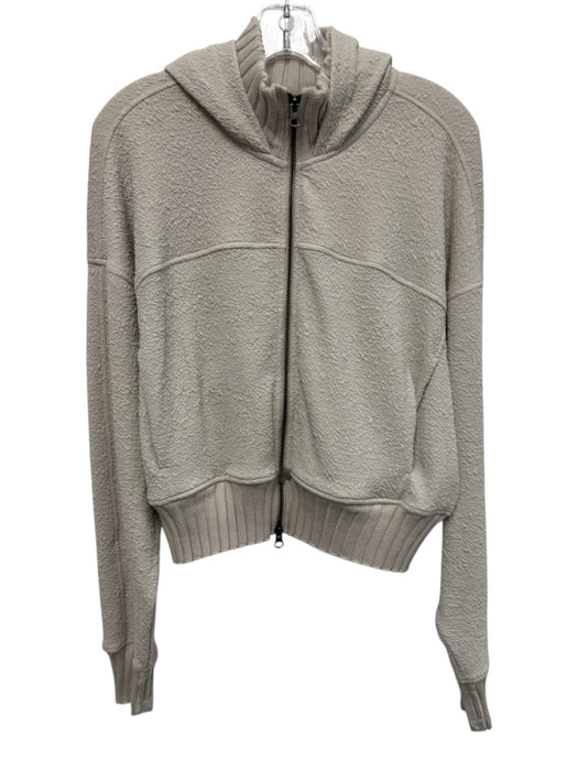 Sundays by WeAreSundays Size Medium Beige Polyester Textured Zip Up Hood Jacket Beige / Medium