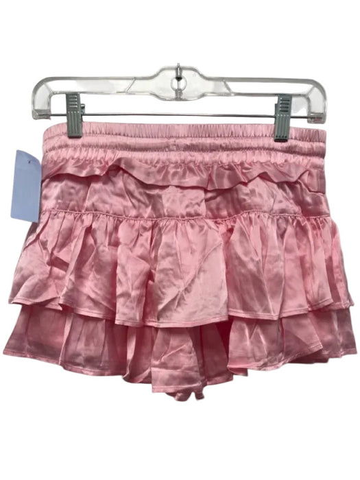 Shug! Size Small Light Pink Silk Ruffle Drawstring Mini Skirt Light Pink / Small