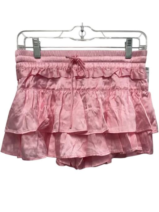 Shug! Size Small Light Pink Silk Ruffle Drawstring Mini Skirt Light Pink / Small